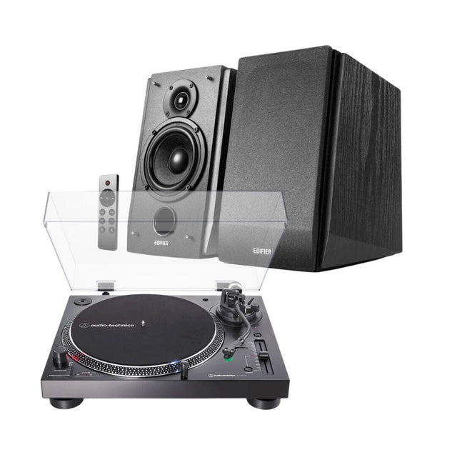 Audio-Technica LP120XBT-USB Turntable + Edifier R1855DB Active Bluetooth Speakers - K&B Audio