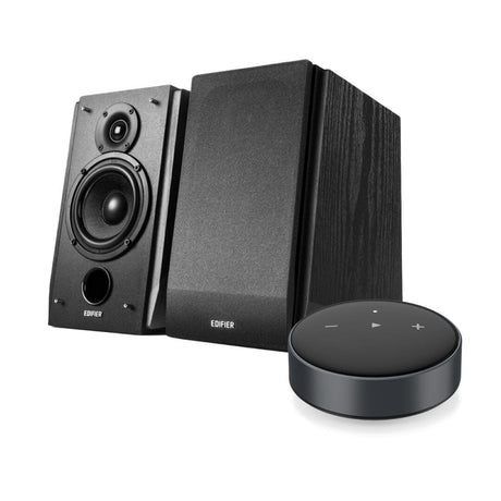 Edifier R1855DB Active Bookshelf Speakers + WiiM Mini Streamer with Multiroom, Airplay 2, Spotify Connect & Alexa - K&B Audio