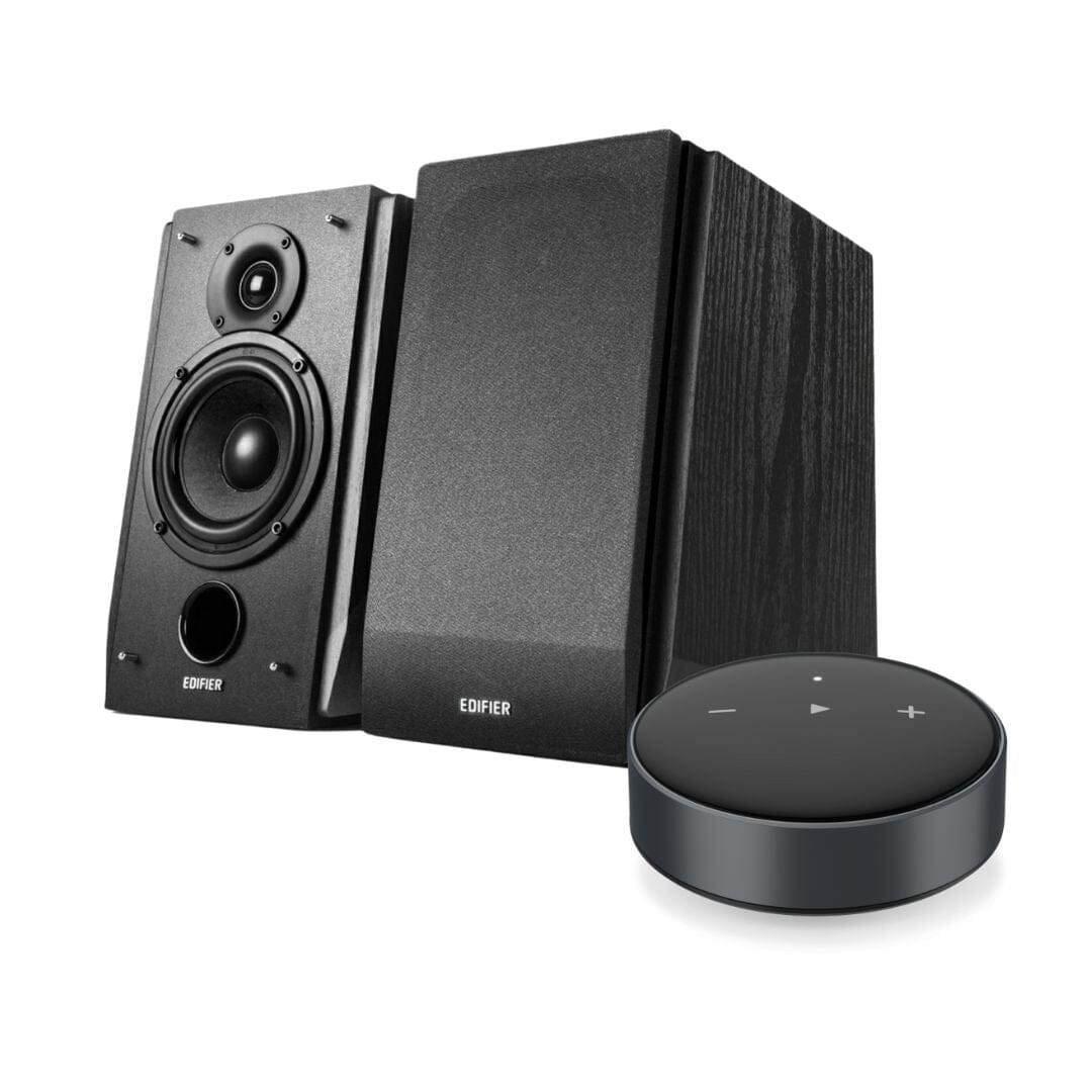 Edifier R1855DB Active Bookshelf Speakers + WiiM Mini Music Streamer - K&B Audio