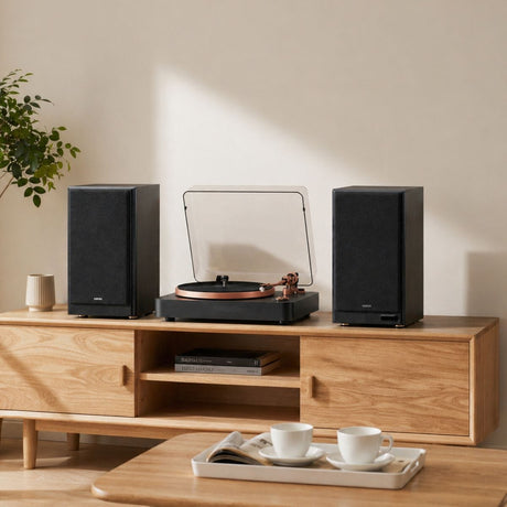 Edifier R2750DB MKII Powered Speakers + Mitchell Acoustics TT1 Bluetooth Turntable - K&B Audio