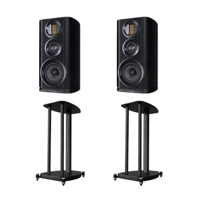 [EX-DEMO] Wharfedale EVO 4.2 Bookshelf Speakers + Stands - Black Ex-Demo Wharfedale 