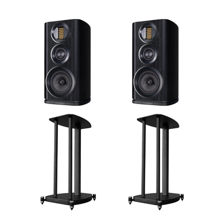 [EX-DEMO] Wharfedale EVO 4.2 Bookshelf Speakers + Stands - Black Ex-Demo Wharfedale 