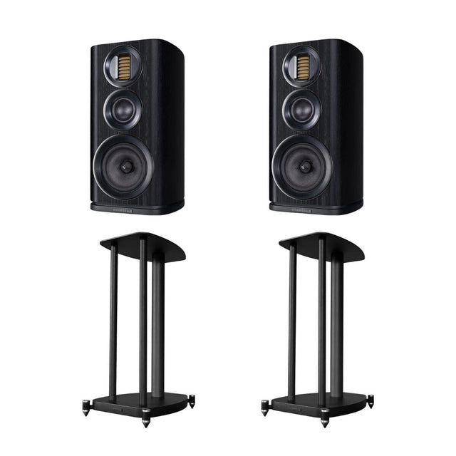 [EX-DEMO] Wharfedale EVO 4.2 Bookshelf Speakers + Stands - Black Ex-Demo Wharfedale 