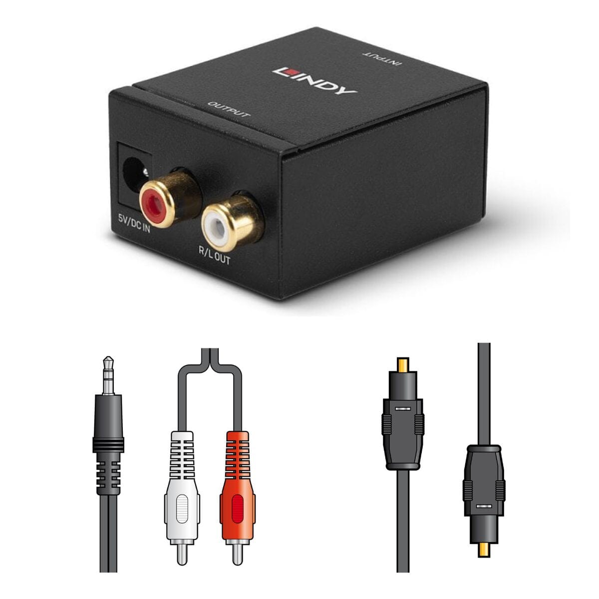 Flex Audio TV Connection Kit – Digital to Analogue Audio Converter Bundle - K&B Audio