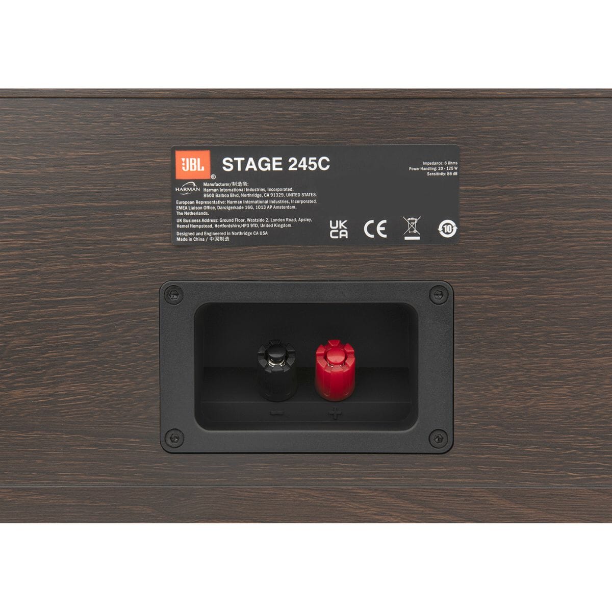 [OPEN BOX] JBL Stage 245C Quad 4.5" Centre Channel Speaker - Espresso - K&B Audio