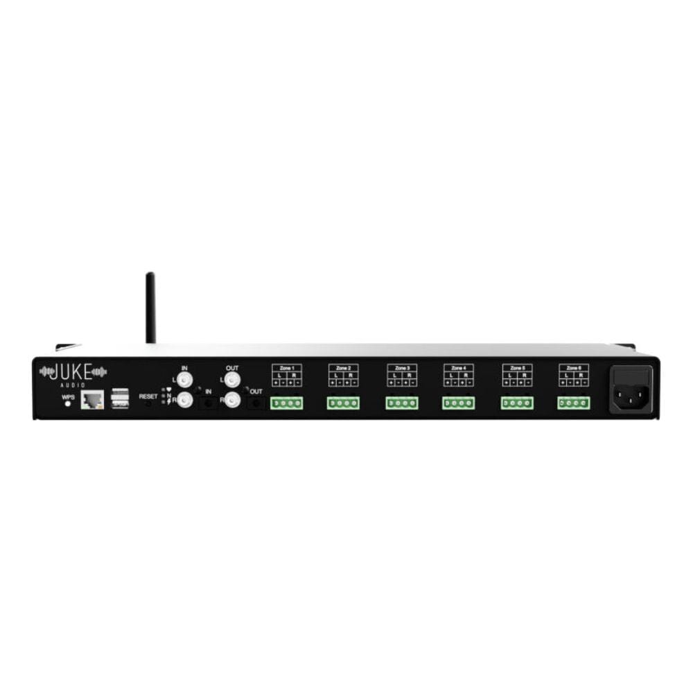 Juke+ 6 Zone 100W Amplifier with W-Fi, Airplay 2 & Bluetooth - K&B Audio