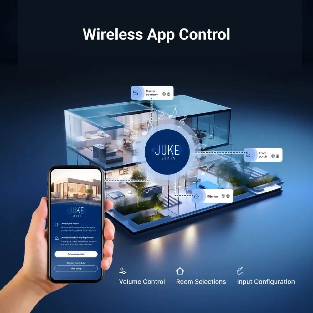 Juke+ 6 Zone 100W Amplifier with W-Fi, Airplay 2 & Bluetooth - K&B Audio
