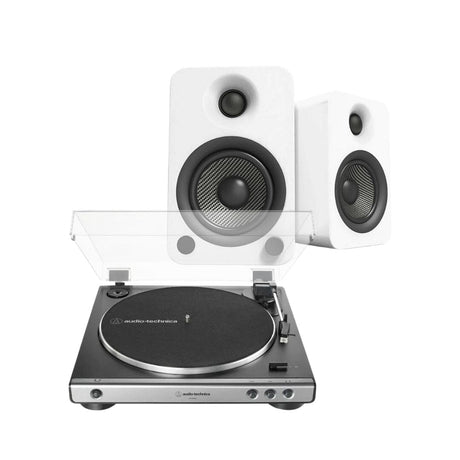 Audio-Technica LP60X Turntable + Kanto YU6 Active Bluetooth Speakers - K&B Audio