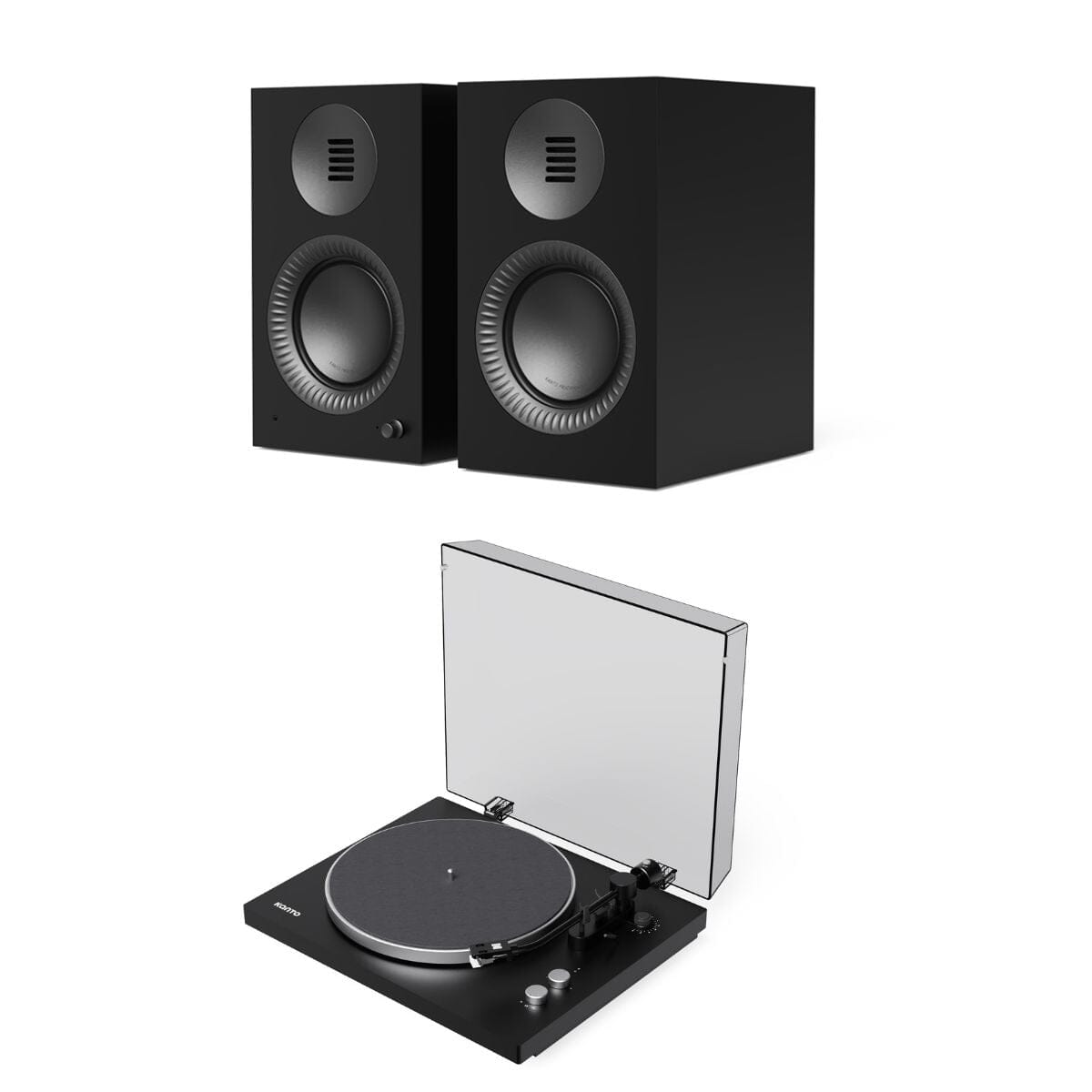 Kanto OBI3 Bluetooth Turntable + TUK G2 Bookshelf Speakers Turntable Bundles Edifier / Kanto Black Black 