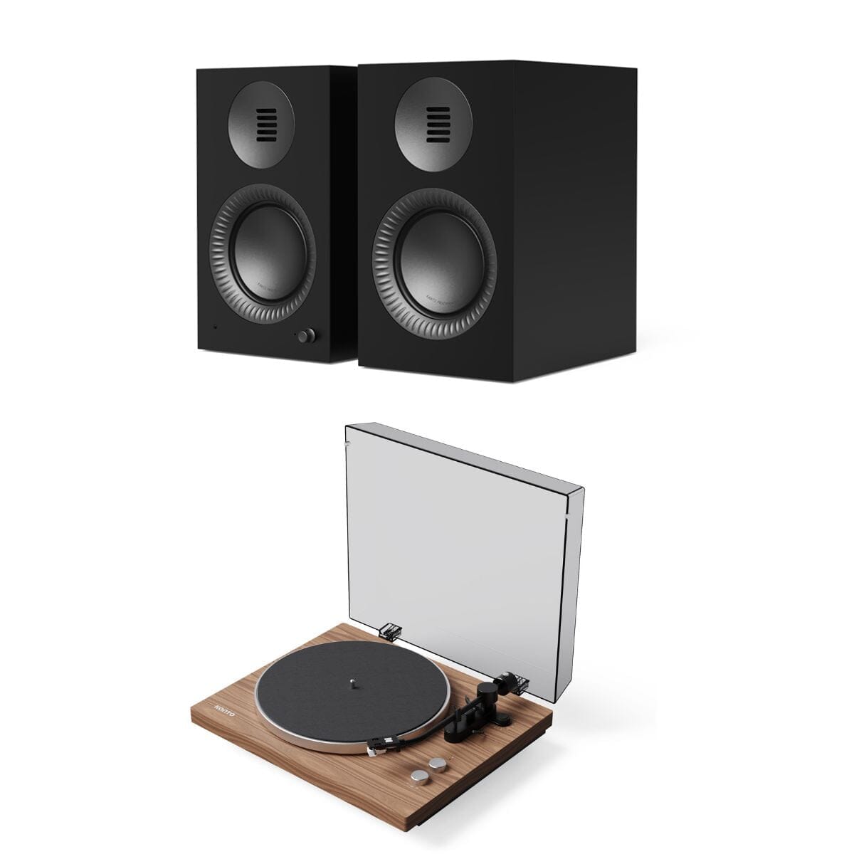 Kanto OBI3 Bluetooth Turntable + TUK G2 Bookshelf Speakers Turntable Bundles Edifier / Kanto Black Walnut 
