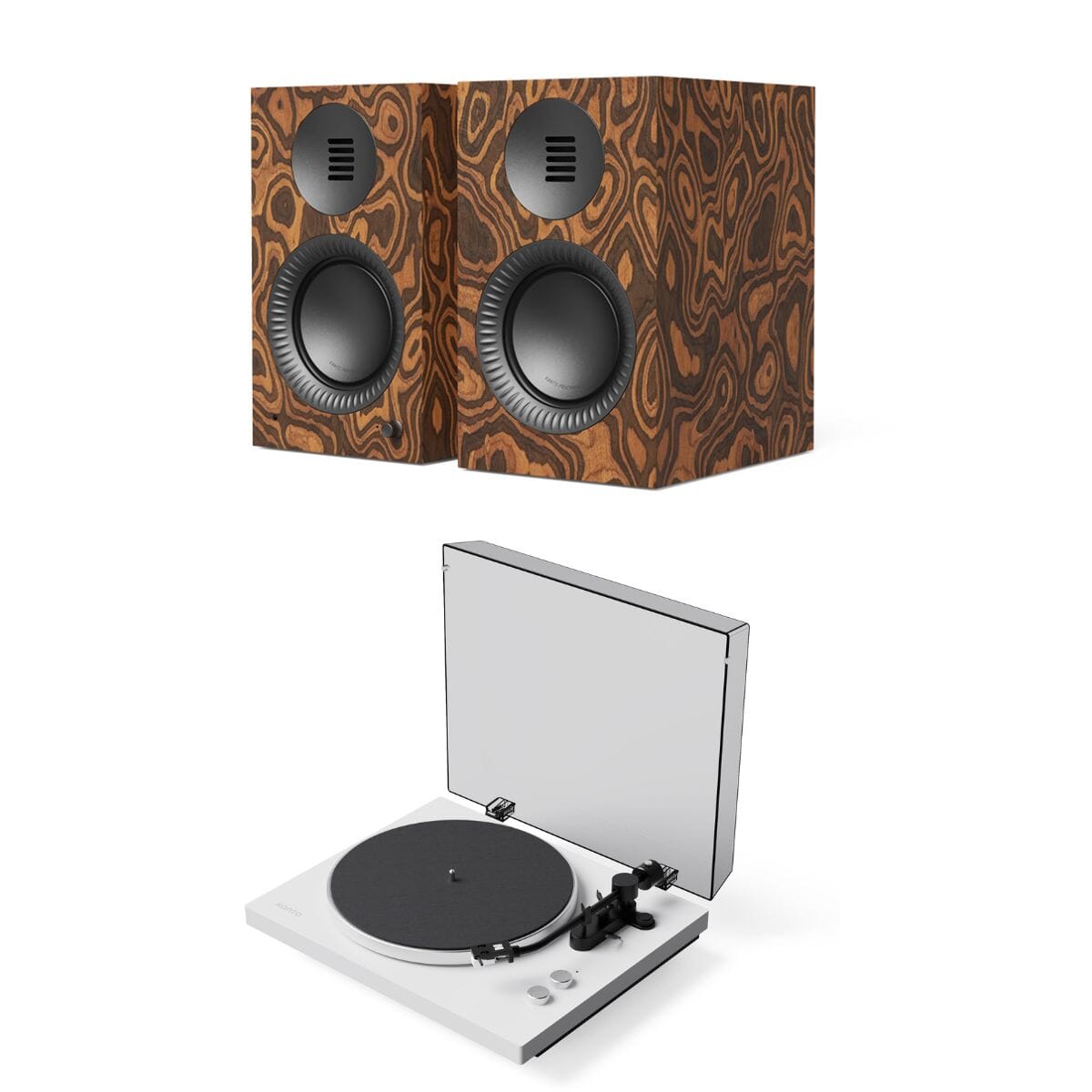 Kanto OBI3 Bluetooth Turntable + TUK G2 Bookshelf Speakers Turntable Bundles Edifier / Kanto Burl White 