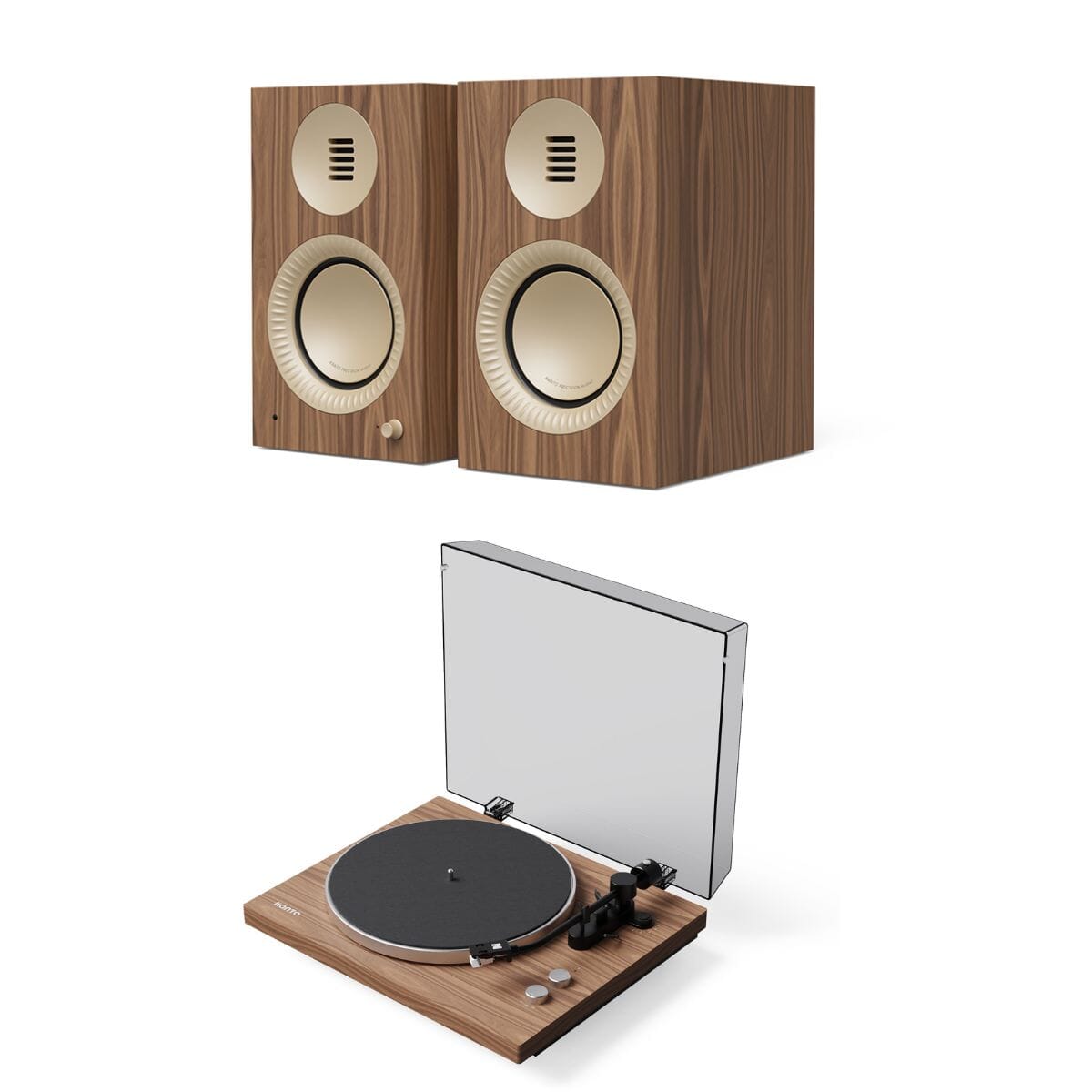 Kanto OBI3 Bluetooth Turntable + TUK G2 Bookshelf Speakers Turntable Bundles Edifier / Kanto Walnut Walnut 