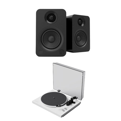 Kanto OBI3 Bluetooth Turntable + YU Active Bookshelf Speakers with Bluetooth Turntable Bundles Kanto Audio White 