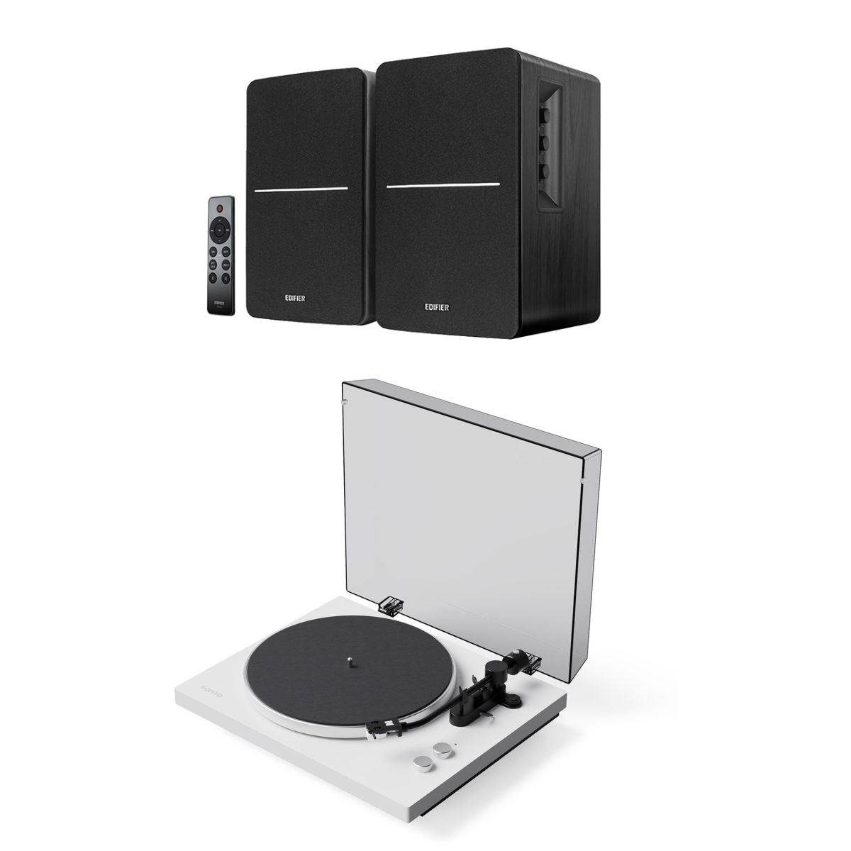 Kanto OBI3 Bluetooth Turntable + Edifier R1280DB Bookshelf Speakers - K&B Audio