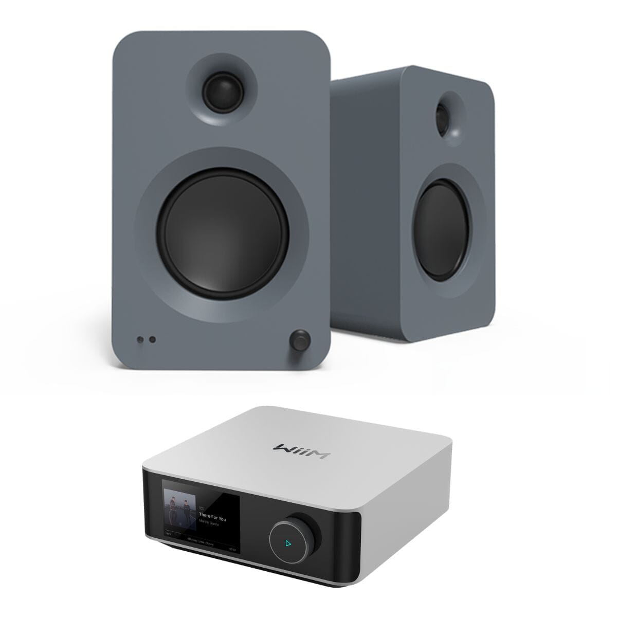 Kanto REN 200W Active Bookshelf Speakers + WiiM Ultra Music Streamer Streamer Bundles Kanto / WiiM Grey Silver 