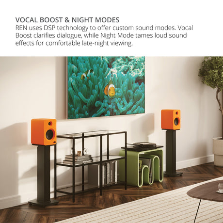 [OPEN BOX] Kanto REN 100W Active Bookshelf Speakers with HDMI & Bluetooth - Grey - K&B Audio