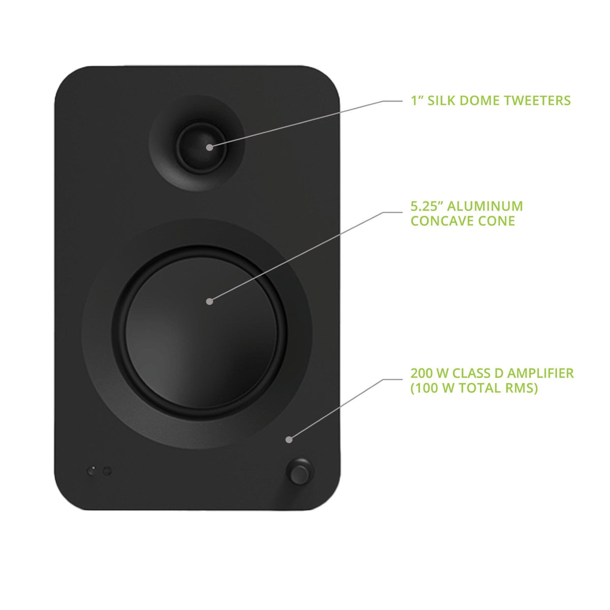 [OPEN BOX] Kanto REN 100W Active Bookshelf Speakers with HDMI & Bluetooth - Grey - K&B Audio