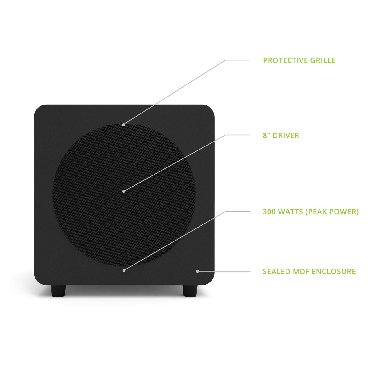 Kanto SUB8V 300W Powered Subwoofer - 8" - K&B Audio