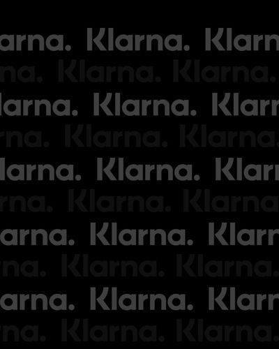 Multiple Klarna logos on a black square
