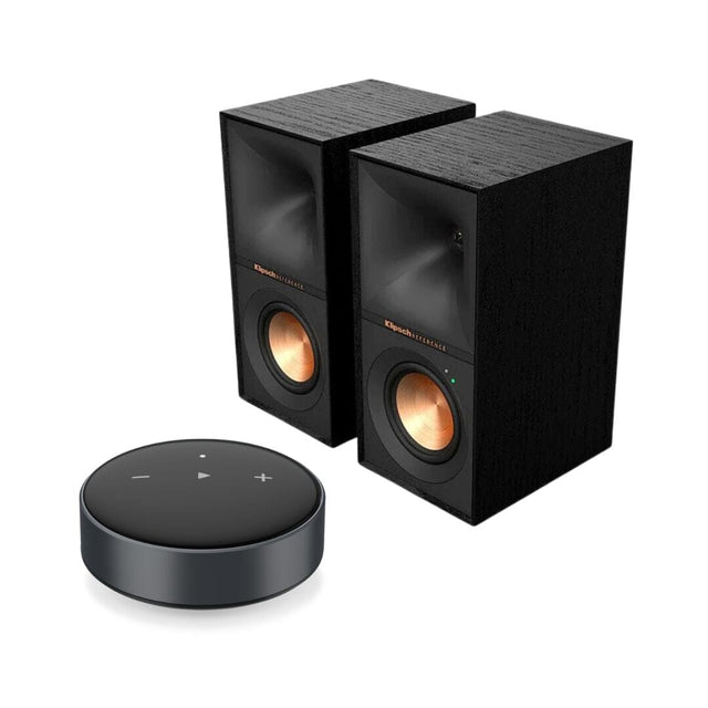 Klipsch R-40PM Active Bookshelf Speakers + WiiM Mini Music Streamer with Multiroom, Airplay 2, Spotify Connect & Alexa - K&B Audio