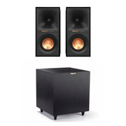Klipsch R-40PM Active Bookshelf Speakers + R-8SW Subwoofer - K&B Audio
