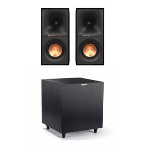 Klipsch R-40PM Active Bookshelf Speakers + R-8SW Subwoofer - K&B Audio