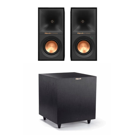 Klipsch R-40PM Active Bookshelf Speakers + R-8SW Subwoofer - K&B Audio
