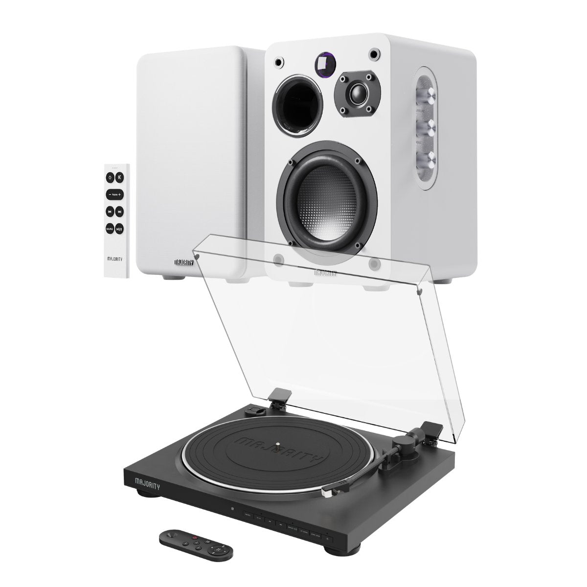 Majority Auto Turntable + D70X Bluetooth Bookshelf Speakers