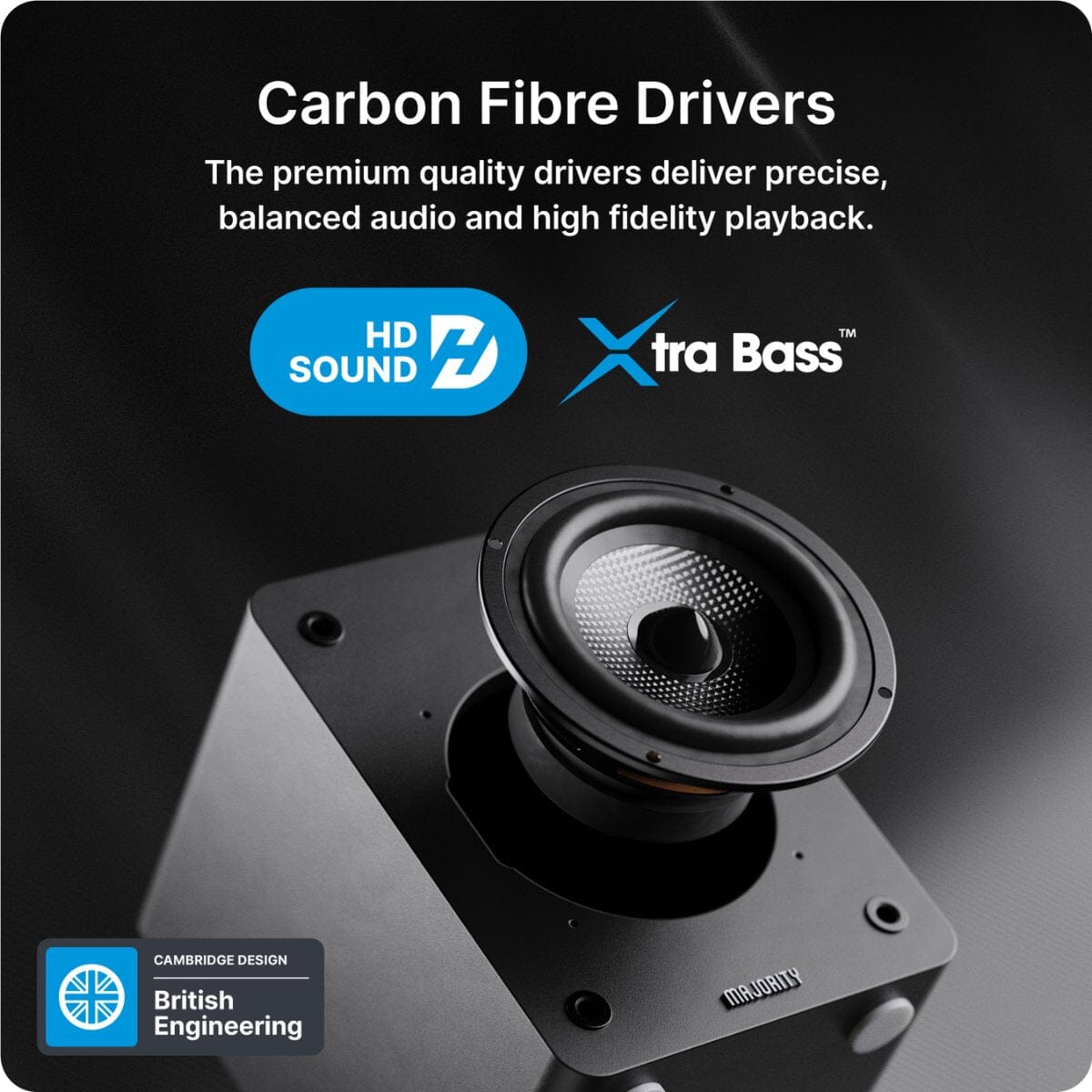 Majority Auto Turntable + D50X Bluetooth Bookshelf Speakers - K&B Audio