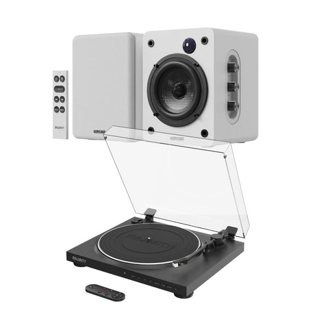 Majority Auto Turntable + D50X Bluetooth Bookshelf Speakers Turntable Bundles Majority White 
