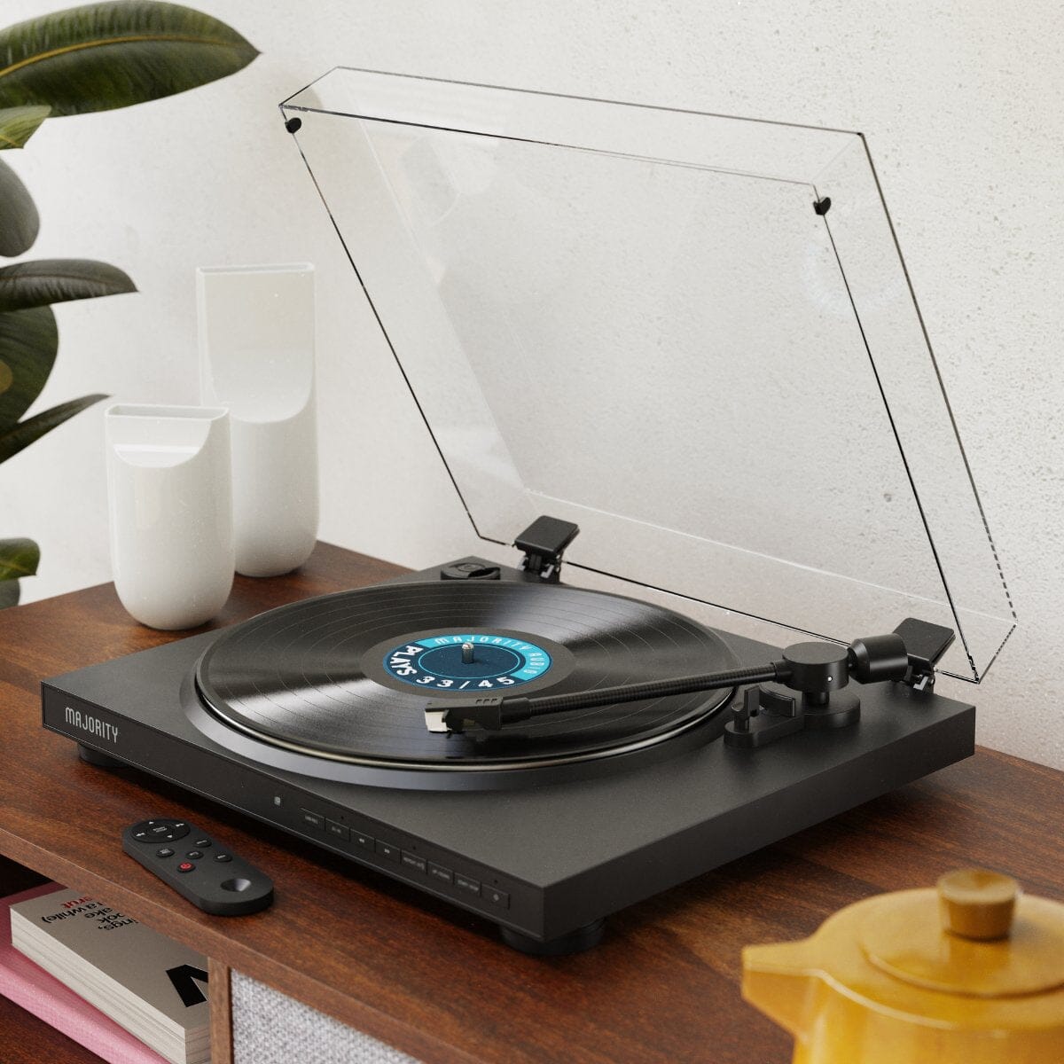 Majority Auto Turntable + D70X Bluetooth Bookshelf Speakers Turntable Bundles Majority 