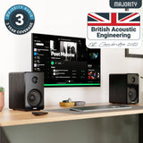 Majority D40 Active Bookshelf Speakers - Bluetooth & USB - 60W Active Speakers Majority 