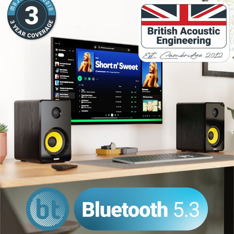 Majority D40X Active Bookshelf Speakers - Bluetooth & USB - 70W Active Speakers Majority 