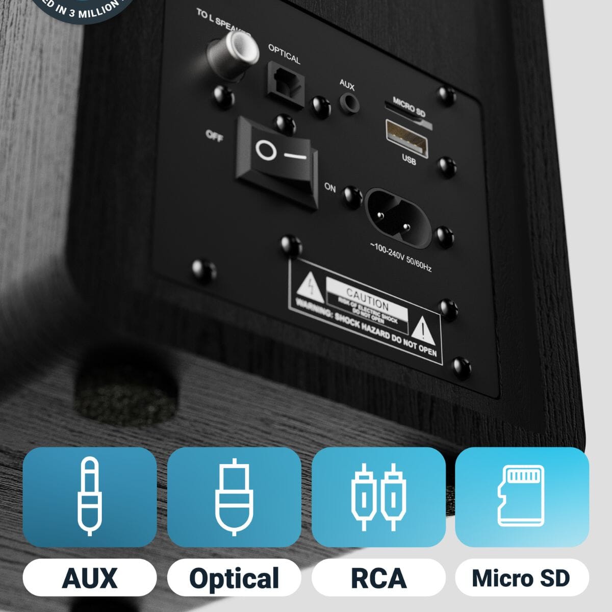 Majority D40X Active Bookshelf Speakers - Bluetooth & USB - 70W Active Speakers Majority 