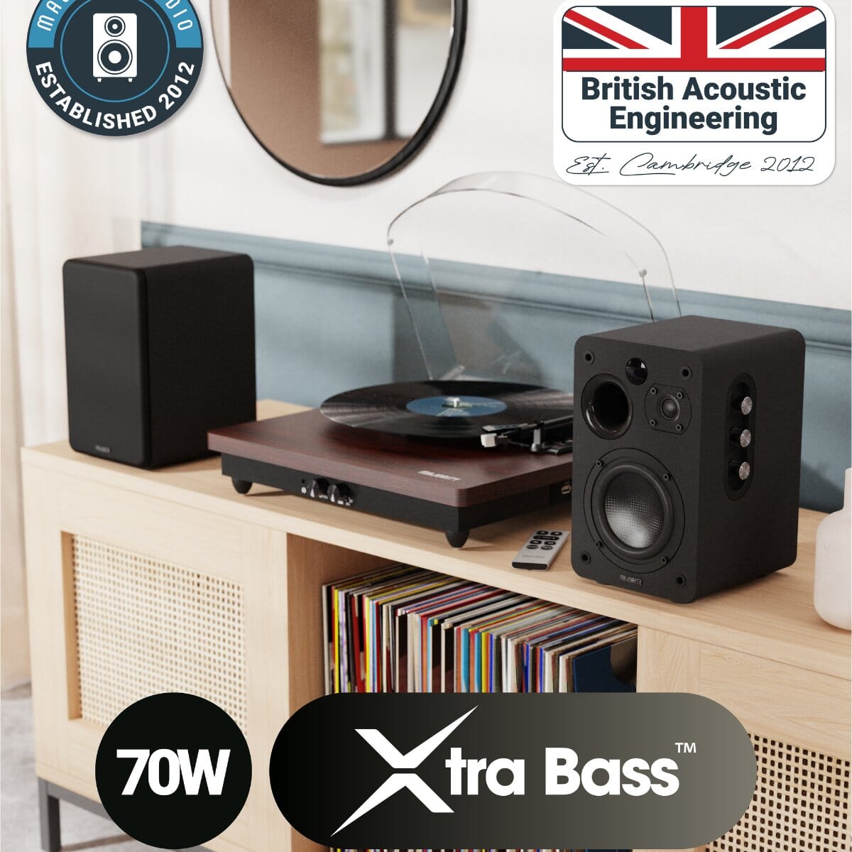 Majority D70X 70W Bluetooth Bookshelf Speakers - K&B Audio