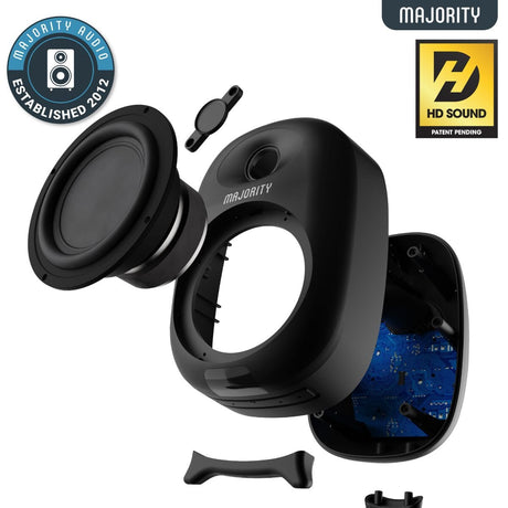 Majority D80 Active Bookshelf Speakers - Bluetooth, HDMI, USB - 80W - K&B Audio