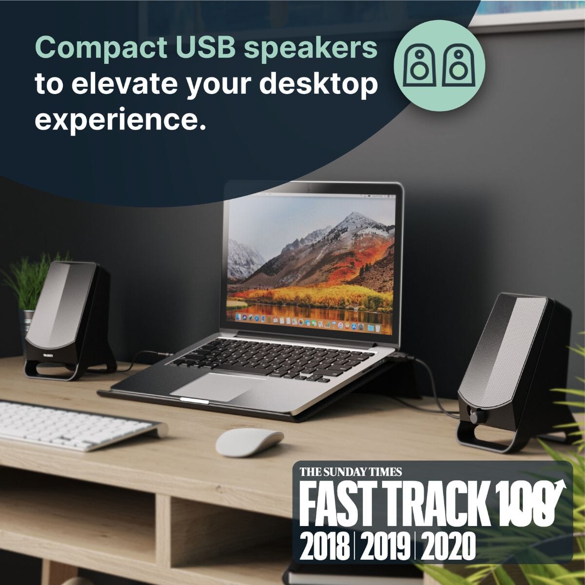 Majority DX10 PC Speakers - USB & AUX - Plug & Play - K&B Audio