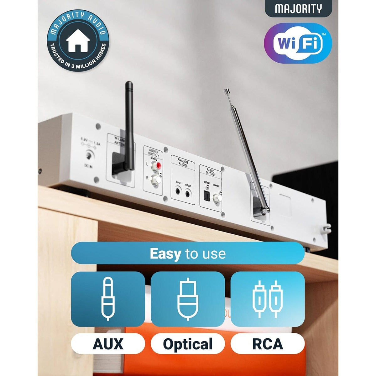 [OPEN BOX] Majority Fitzwilliam 2 Internet Radio Tuner with Bluetooth - Black - K&B Audio