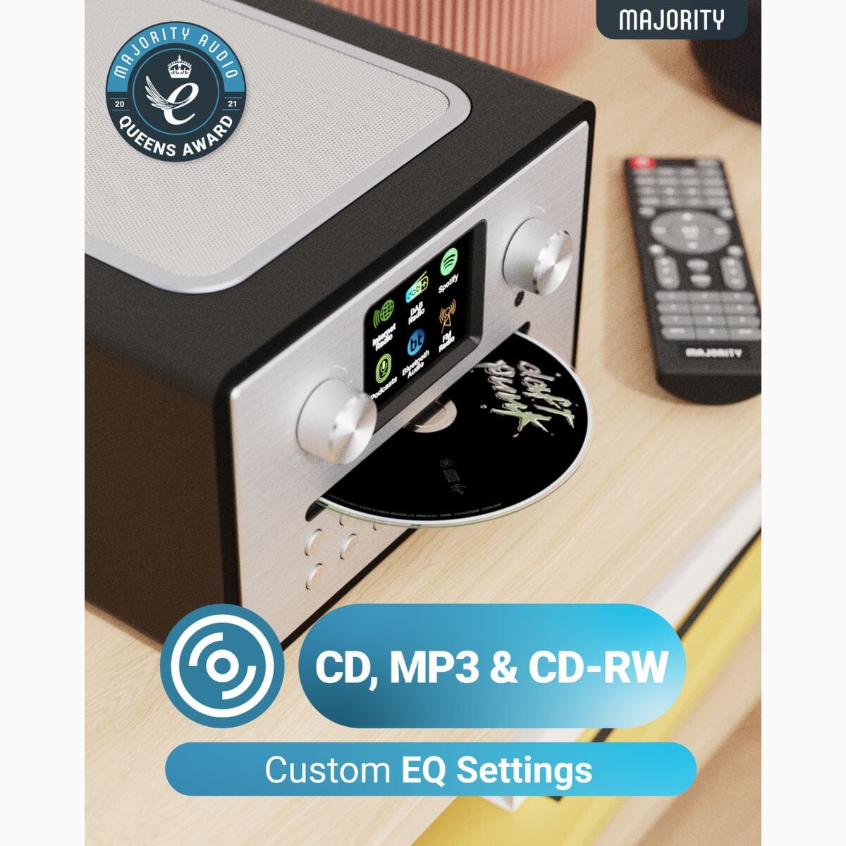 [OPEN BOX] Majority Homerton 2 Internet Radio Music System - Oak - K&B Audio