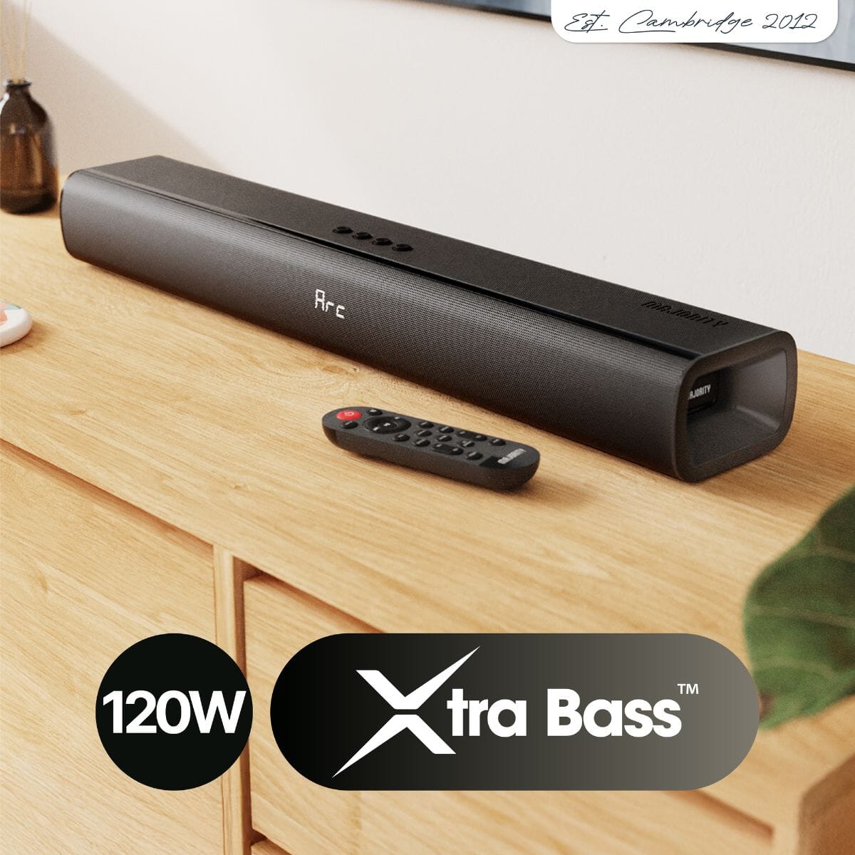 Majority Naga 60 2.1 Soundbar with Built-In Subwoofer - 120W - Bluetooth, HDMI Soundbars Majority 
