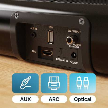 Majority Naga 80 2.1 Soundbar with Built-In Subwoofer - 140W - Bluetooth, HDMI - K&B Audio