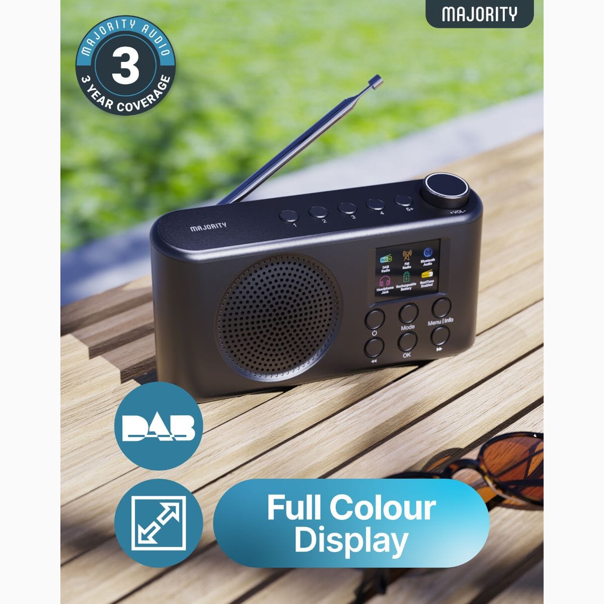 Majority Orwell Pro Portable FM Radio with Bluetooth - K&B Audio