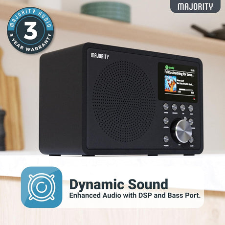 Majority Touro Compact Internet, DAB+ & FM Radio Music System Radios Majority 