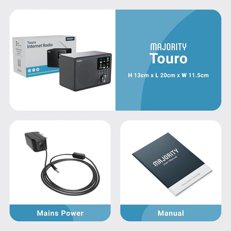 Majority Touro Compact Internet, DAB+ & FM Radio Music System Radios Majority 