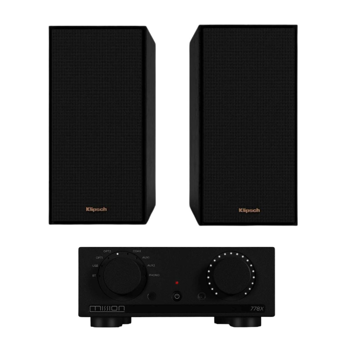 Mission 778X Integrated Amplifier + Klipsch R40M Bookshelf Speakers