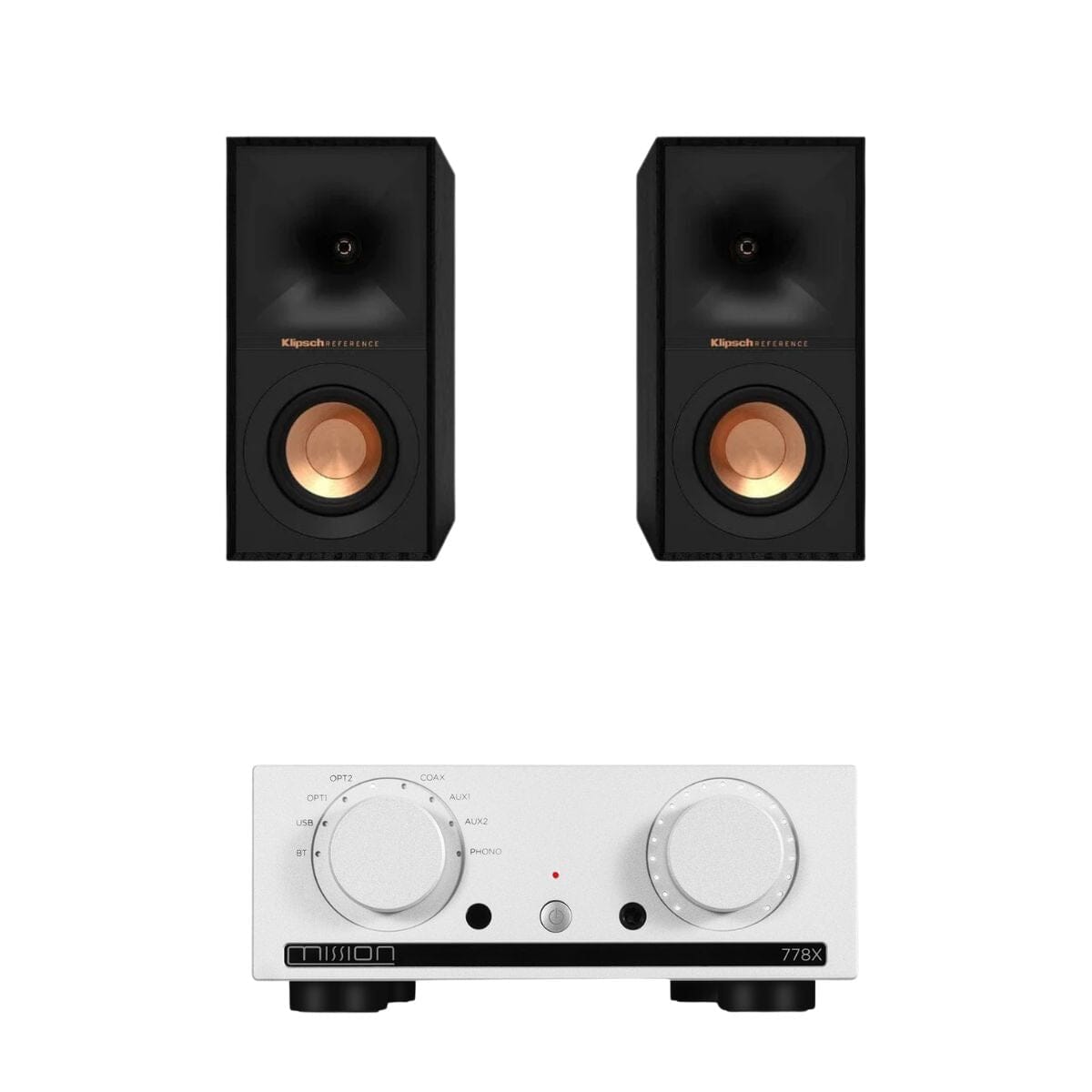 Mission 778X Amplifier + Klipsch R-40M Bookshelf Speakers - K&B Audio
