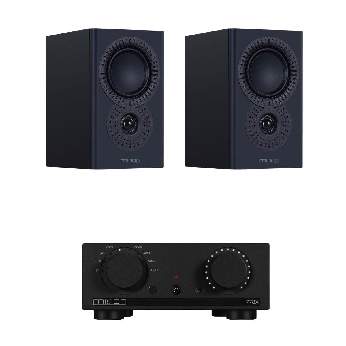 Mission 778X Amplifier + Mission LX-2 Bookshelf Speakers - K&B Audio