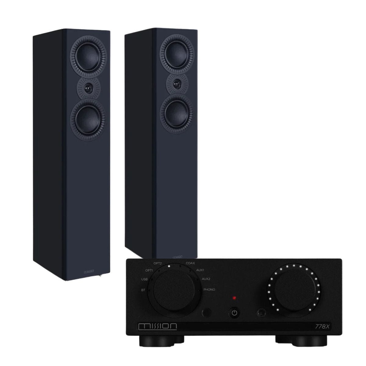 Mission 778X Amplifier + Mission LX-4 Floorstanding Speakers - K&B Audio