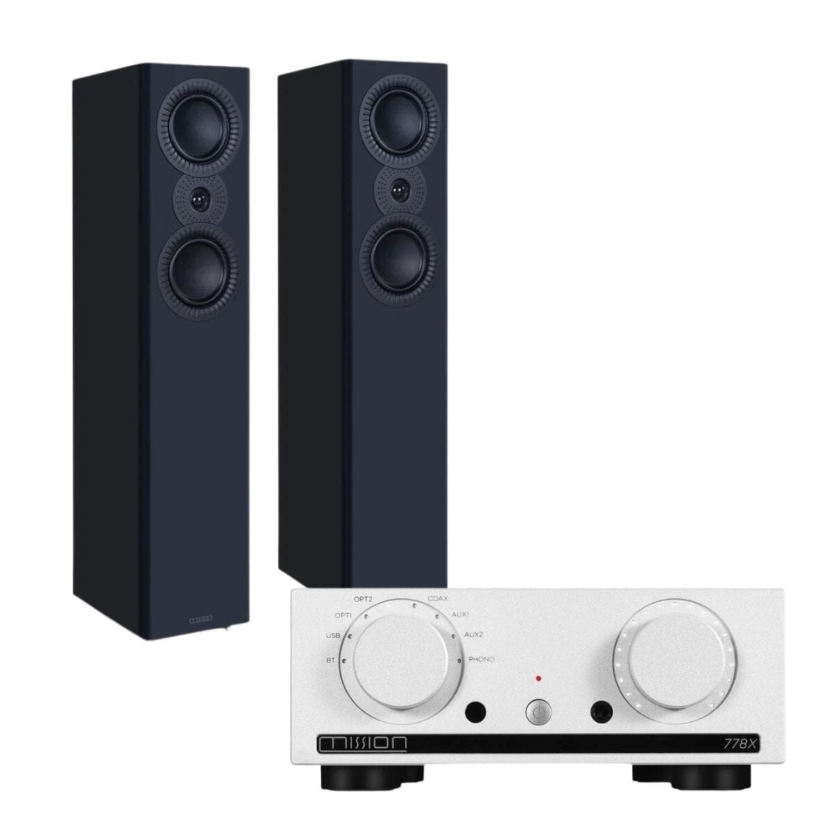 Mission 778X Amplifier + Mission LX-4 Floorstanding Speakers - K&B Audio