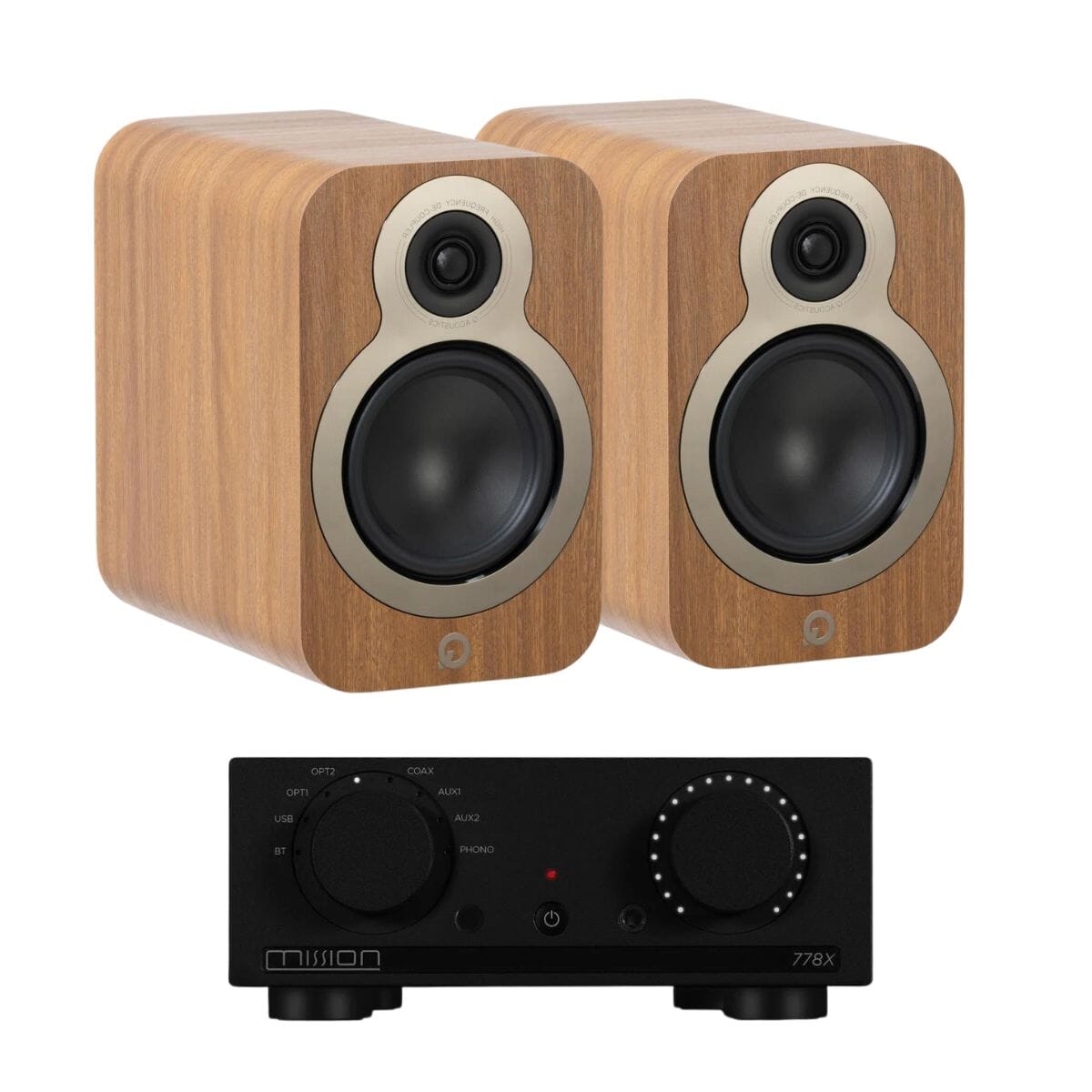 Mission 778X Amplifier + Q Acoustics 3020c Bookshelf Speakers - K&B Audio